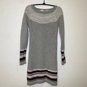 Athleta Long Sleeve Gray Knit Pullover Sweater Dress EUC Sz XXS